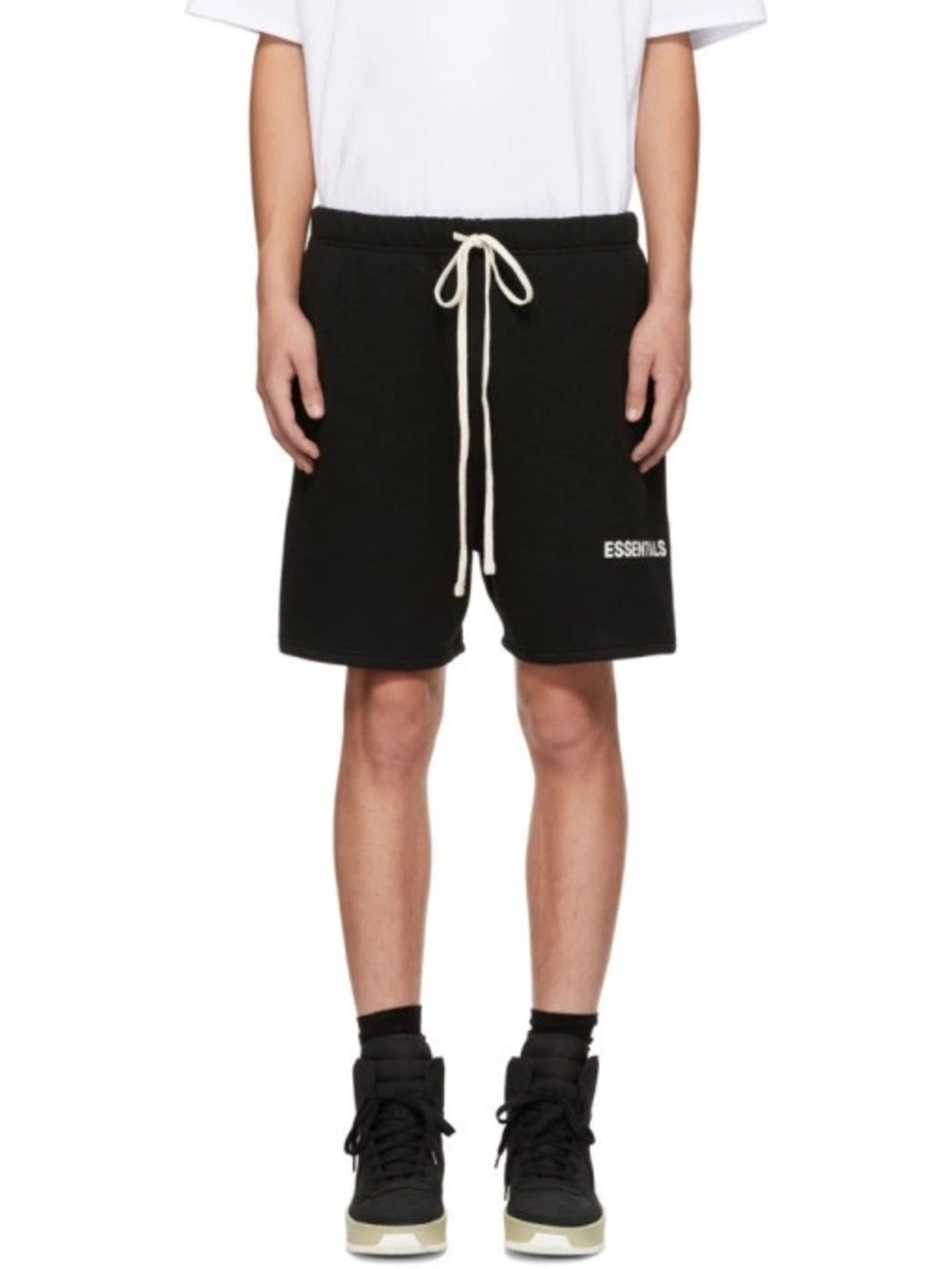 ESSENTIALS x FEAR OF GOD Black Logo Shorts